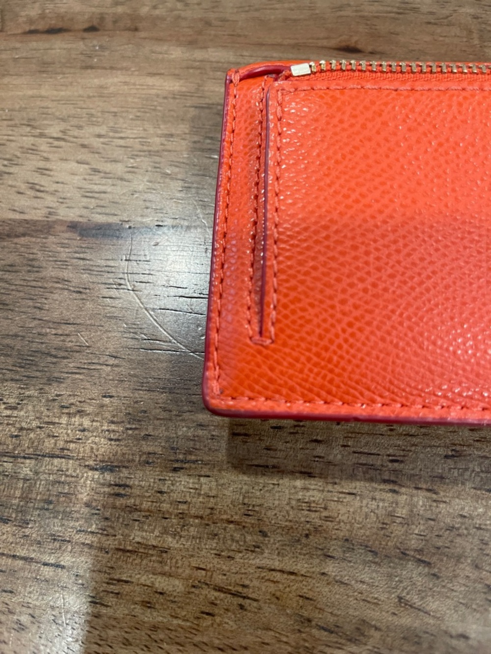 Coach Orange Leather Flap Wallet With Brown Signature Coach Interior - Picture 8 of 11